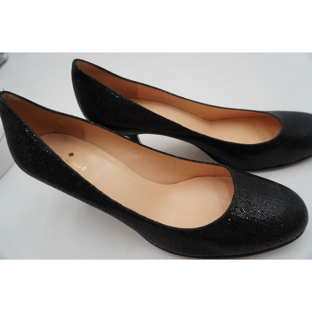 Kate Spade New York Women's Size 11M Black Glitter Shimmer Sparkle Evening Pumps